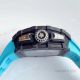 KV Factory V2 Upgraded Knockoff Richard Mille RM011 Carbon Watch With Blue Rubber Bracelet (5)_th.jpg